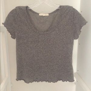 Urban Outfitters slightly cropped scalloped tshirt